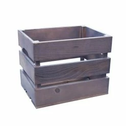 Budget ???? Caisse Bois Lasurée Grise 30 X 40 X 32 Cm ????