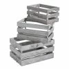Sortie ???? Caisse En Bois Brut Gris 45x30x23 + 39x26x20 + 32.5x22x17.5cm - Par 3 ????