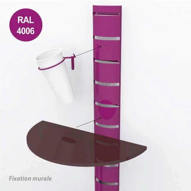 Colonne murale 1800 mm pour tablette ou supports seaux - violet Sortie ✔️ Colonne Murale 1800 Mm Pour Tablette Ou Supports Seaux - Violet ✔️ -IZZIBOX Magasin colonne murale 1800 mm pour tablette ou supports seaux violet 02