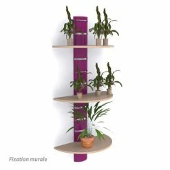 Meilleure affaire ???? Colonne Murale + 3 Tablettes 800 Mm - Violet + Beige ✔️