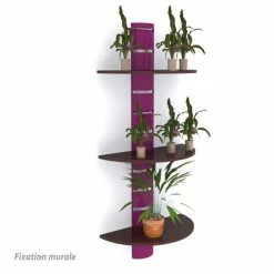 Budget ???? Colonne Murale + 3 Tablettes 800 Mm – Violet + Marron ????