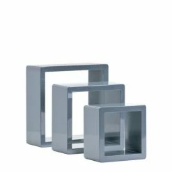 Grosses soldes 💯 Cubes Gris Laqué 17x17+22x22+27x27cm - Par 3 🔥