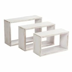 Le moins cher ???? Cubes Héritage Blanc 29x50 + 34x55 + 39x60 P19cm - Set De 3 ???? -IZZIBOX Magasin cubes heritage blanc 29x50 34x55 39x60 p19cm set de 3 04