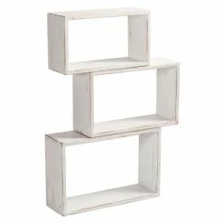 Le moins cher ???? Cubes Héritage Blanc 29x50 + 34x55 + 39x60 P19cm - Set De 3 ???? -IZZIBOX Magasin cubes heritage blanc 29x50 34x55 39x60 p19cm set de 3 05