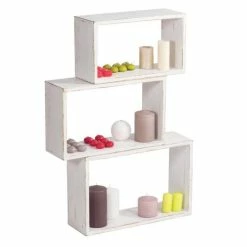 Le moins cher ???? Cubes Héritage Blanc 29x50 + 34x55 + 39x60 P19cm - Set De 3 ???? -IZZIBOX Magasin cubes heritage blanc 29x50 34x55 39x60 p19cm set de 3 08