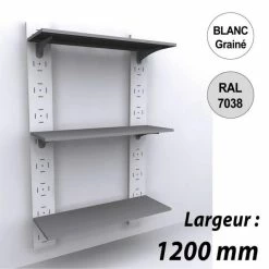 Acheter 🔔 Etagére Murale Vélo 1800 Mm -kit 3 Tablettes - 1200 Mm - Blanc - Par 2 ❤️