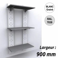 Nouveau ❤️ Etagére Murale Vélo 1800 Mm -kit 3 Tablettes - 900 Mm - Blanc - Par 2 ⭐