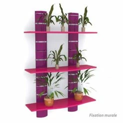 De gros ???? Kit 2 Colonnes Murales + 3 Tablettes 1200 Mm Fleurs - Violet + Rose - Par 2 ✨