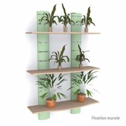 Tout neuf ⭐ Kit 2 Colonnes Murales + 3 Tablettes 1200 Mm - Vert Anis + Beige ✔️