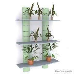Nouveau ???? Kit 2 Colonnes Murales + 3 Tablettes 1200 Mm - Vert Anis + Gris ????