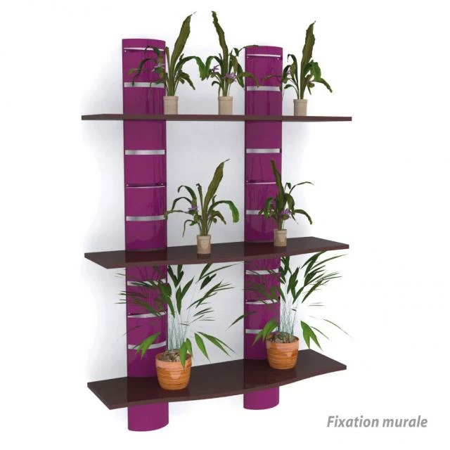 Tout neuf ⌛ Kit 2 Colonnes Murales + 3 Tablettes 1200 Mm - Violet + Marron ???? 1 Tout neuf ⌛ Kit 2 Colonnes Murales + 3 Tablettes 1200 Mm - Violet + Marron ????