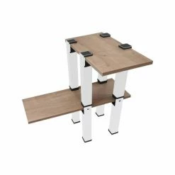 Meilleur prix 🎁 Kit Etagère Modulable - 2 Plateaux Et 8 Pieds Blancs 😀