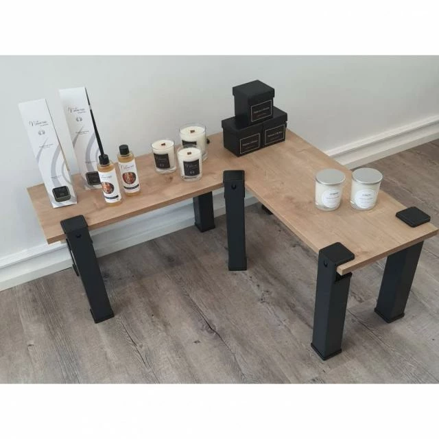 Kit Etagère Modulable - 2 plateaux et 8 pieds noirs Tout neuf ???? Kit Etagère Modulable - 2 Plateaux Et 8 Pieds Noirs ❤️ -IZZIBOX Magasin kit etagere modulable 2 plateaux et 8 pieds noirs 03