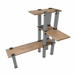 Promo 💯 Kit Etagère Modulable - 3 Plateaux 14 Pieds Gris 🎁