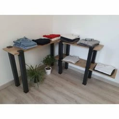 Offres 🛒 Kit Etagère Modulable - 3 Plateaux, 8 Pieds Et 4 Pieds Noirs 👏 -IZZIBOX Magasin kit etagere modulable 3 plateaux 8 pieds et 4 pieds noirs 03