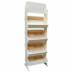 Meilleure vente 🎉 Meuble Présentoir 4 Casiers Salaison Bois Clair 67 X 45 X 200 Cm ⌛