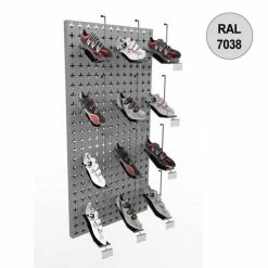 Nouveau ???? Panneau Mural Vélo 1200 Mm -kit 12 Supports Chaussures - Gris - Par 2 ????