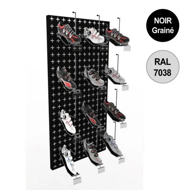 Panneau mural vélo 1200 mm -kit 12 supports chaussures - noir - par 4 Vente flash ???? Panneau Mural Vélo 1200 Mm -kit 12 Supports Chaussures - Noir - Par 4 ???? -IZZIBOX Magasin panneau mural velo 1200 mm kit 12 supports chaussures noir par 4 01
