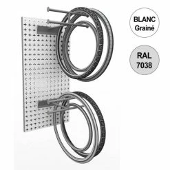 Nouveau ???? Panneau Mural Vélo 1200 Mm -kit 2 Supports Pneus - Blanc - Par 2 ❤️