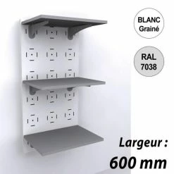 Budget 😍 Panneau Mural Vélo 1200 Mm - Kit 3 Tablettes - 600 Mm - Blanc - Par 4 ❤️