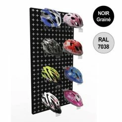 Coupon ???? Panneau Mural Vélo 1200 Mm -kit 8 Supports Casques - Noir ⌛