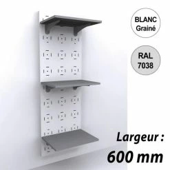 Meilleure vente ✨ Panneau Mural Vélo 1800 Mm - Kit 3 Tablettes - 600 Mm - Blanc ⭐