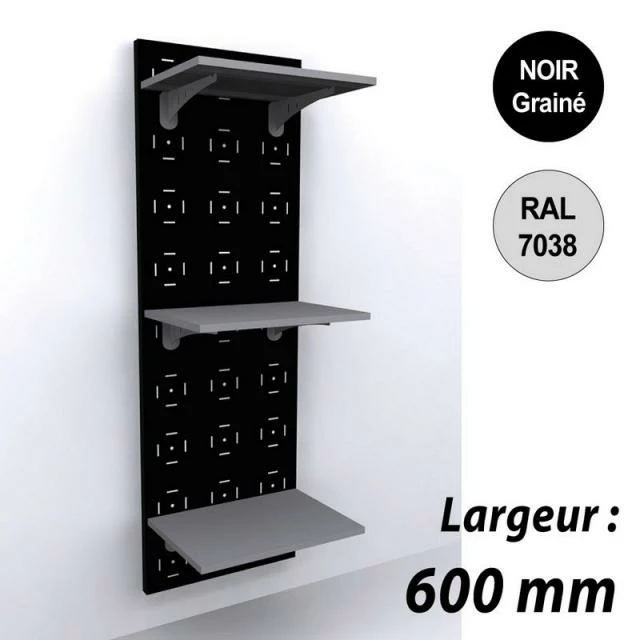 Vente flash ???? Panneau Mural Vélo 1800 Mm - Kit 3 Tablettes - 600 Mm - Noir ???? 1 Vente flash ???? Panneau Mural Vélo 1800 Mm - Kit 3 Tablettes - 600 Mm - Noir ????