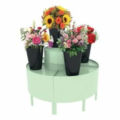 Remise 🧨 Présentoir 1200 Mm - Podium Présentation Fleurs - 2 Niveaux - Vert Anis 🧨