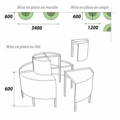 Remise ???? Présentoir 1200 Mm - Podium Présentation Fleurs - 2 Niveaux - Vert Anis ???? -IZZIBOX Magasin presentoir 1200 mm podium presentation fleurs 2 niveaux vert anis 04