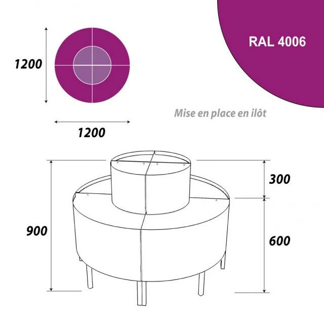 Meilleur prix ???? Présentoir 1200 Mm - Podium Présentation Fleurs - 2 Niveaux – Violet ???? 3 Meilleur prix ???? Présentoir 1200 Mm - Podium Présentation Fleurs - 2 Niveaux – Violet ???? – Image 3