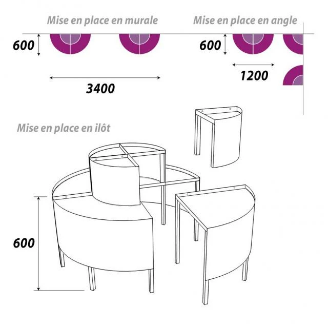 Meilleur prix ???? Présentoir 1200 Mm - Podium Présentation Fleurs - 2 Niveaux – Violet ???? 4 Meilleur prix ???? Présentoir 1200 Mm - Podium Présentation Fleurs - 2 Niveaux – Violet ???? – Image 4