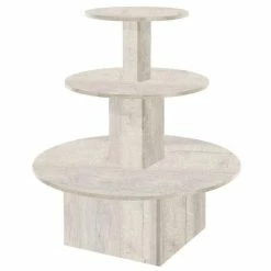 IZZIBOX Magasin 8 Meilleur prix 🥰 Présentoir 3 Niveaux Flexia Chêne Blanchi L.102 X P.102 X H.117cm ✨