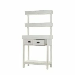 Promo ???? Présentoir Fleuriste 2 Tiroirs Blanc Bois Massif 79x30x160 TRADIS ⭐ -IZZIBOX Magasin presentoir fleuriste 2 tiroirs blanc bois massif 79x30x160 tradis 03