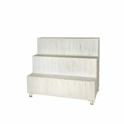 Meilleure affaire ???? Présentoir Fleuriste 3 étages Blanc Bois Massif 130x79x110 TRADIS ????