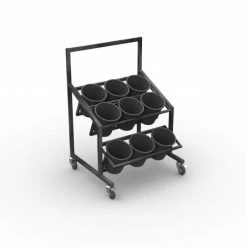 Tout neuf ✔️ Présentoir Fleurs 2 Niveaux - Dim. 900x800 Ht.1300mm - Laqué Anthracite 🌟