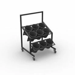 Offres ✨ Présentoir Fleurs 2 Niveaux - Dim. 900x800 Ht.1300mm - Laqué Noir ????