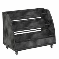 Grosses soldes ???? Présentoir Fleurs 3 Niveaux Avec Plateaux Rabattables Coloris Anthracite ⌛