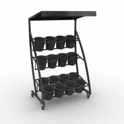 Meilleure vente ???? Présentoir Fleurs 3 Niveaux - Dim. 1200x800 Ht.2000mm - Laqué Anthracite ⌛