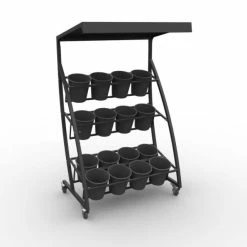 Acheter ✨ Présentoir Fleurs 3 Niveaux - Dim. 1200x800 Ht.2000mm - Laqué Noir ✔️