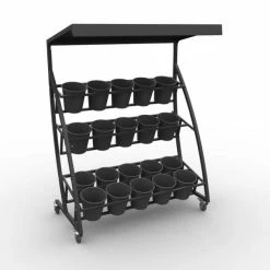 Bon marché 🔥 Présentoir Fleurs 3 Niveaux - Dim. 1500x800 Ht.2000mm - Laqué Noir 👍