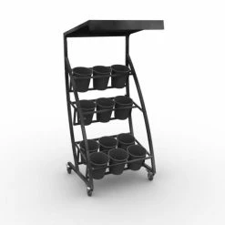 Sortie 🎁 Présentoir Fleurs 3 Niveaux - Dim. 900x800 Ht.2000mm - Laqué Anthracite ⌛