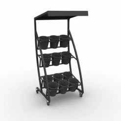 Offres ???? Présentoir Fleurs 3 Niveaux - Dim. 900x800 Ht.2000mm - Laqué Noir ????