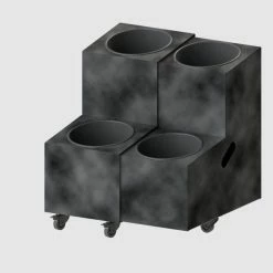 Nouveau ???? Présentoir Fleurs Dépliable 2 Seaux Coloris Anthracite ???? -IZZIBOX Magasin presentoir fleurs depliable 2 seaux coloris anthracite 04