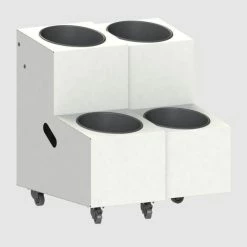 Remise 🌟 Présentoir Fleurs Dépliable 2 Seaux Coloris Blanc ⌛