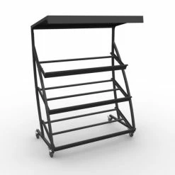 Remise 🌟 Présentoir Fruits&légumes 3 Niveaux - Dim. 1500x800 Ht.2000mm - Laqué Noir 👍