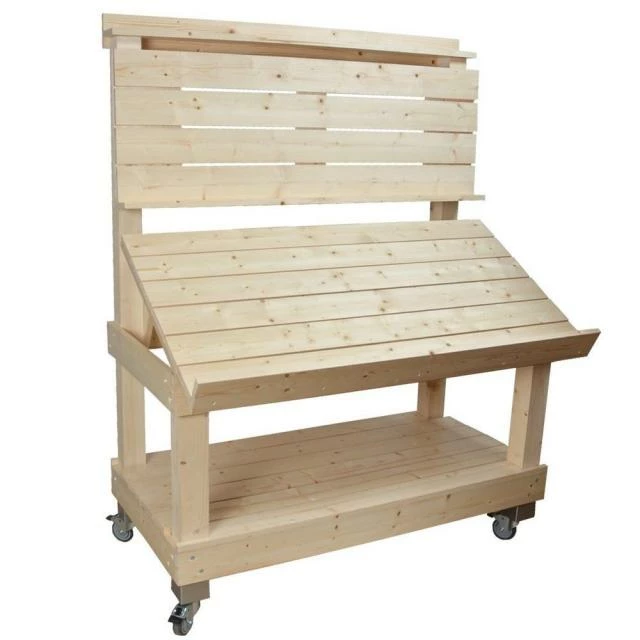 Remise 😀 Présentoir Fruits/légumes Bois Clair + Fourreaux + Roulettes 120x73x157 Cm 🥰 1 Remise 😀 Présentoir Fruits/légumes Bois Clair + Fourreaux + Roulettes 120x73x157 Cm 🥰