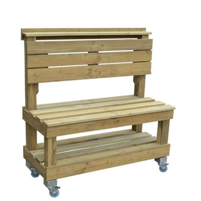 Promo ???? Présentoir Trottoir Bois Vieilli + Fourreaux + Roulettes 120x50x126 Cm ???? 2 Promo ???? Présentoir Trottoir Bois Vieilli + Fourreaux + Roulettes 120x50x126 Cm ???? – Image 2