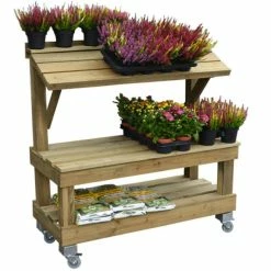 Promo ???? Présentoir Trottoir Bois Vieilli + Fourreaux + Roulettes 120x50x126 Cm ???? 6 Promo ???? Présentoir Trottoir Bois Vieilli + Fourreaux + Roulettes 120x50x126 Cm ???? -IZZIBOX Magasin presentoir trottoir bois vieilli fourreaux roulettes 120x50x126 cm 03