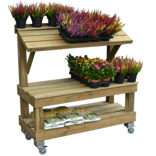 Promo ???? Présentoir Trottoir Bois Vieilli + Fourreaux + Roulettes 120x50x126 Cm ???? 3 Promo ???? Présentoir Trottoir Bois Vieilli + Fourreaux + Roulettes 120x50x126 Cm ???? – Image 3