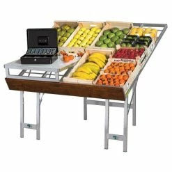 Meilleur prix ???? Table Aluminium Inclinée Front Bois 120x120x97cm ???? -IZZIBOX Magasin table aluminium inclinee front bois 120x120x97cm 03